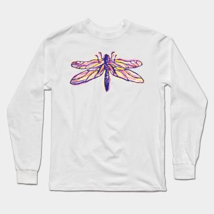 Colorful dragonfly abstract aquarel Long Sleeve T-Shirt